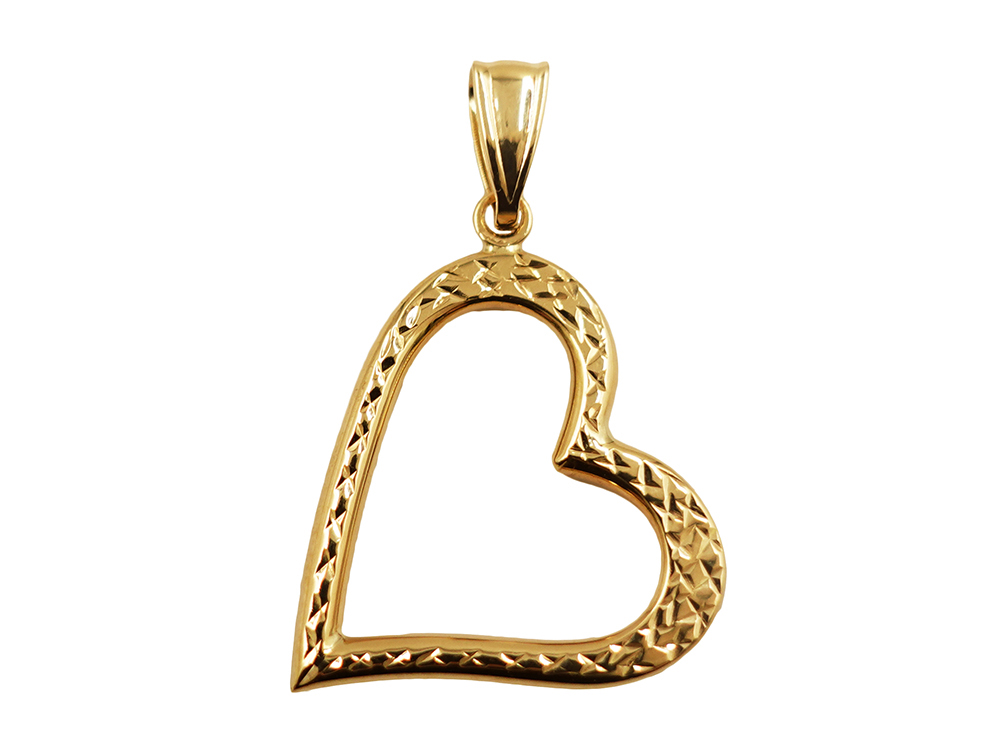 ジュエリー イエローゴールド ダイヤモンド ホースシュー ネックレス ダイヤ0.12ct 正面