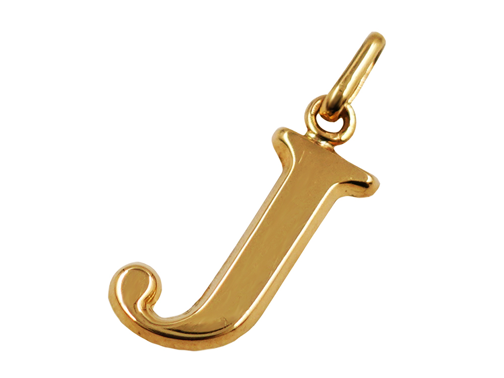 ジュエリー K18YG イエローゴールド イニシャル J ペンダントトップ 0.3g トップ