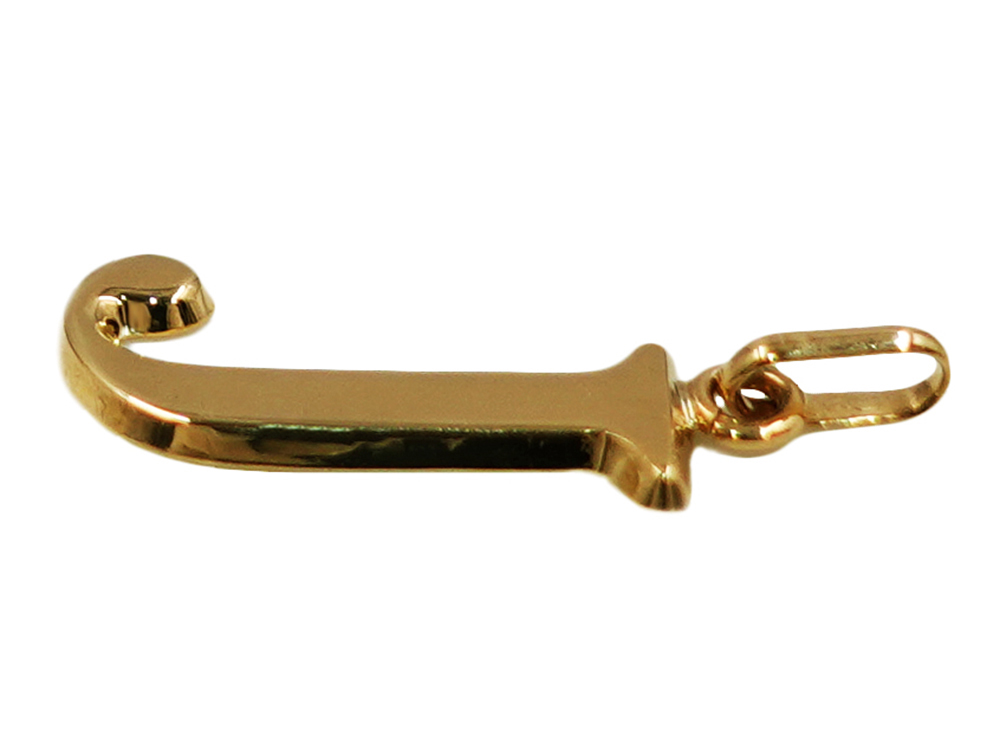 ジュエリー K18YG イエローゴールド イニシャル J ペンダントトップ 0.3g 側面01