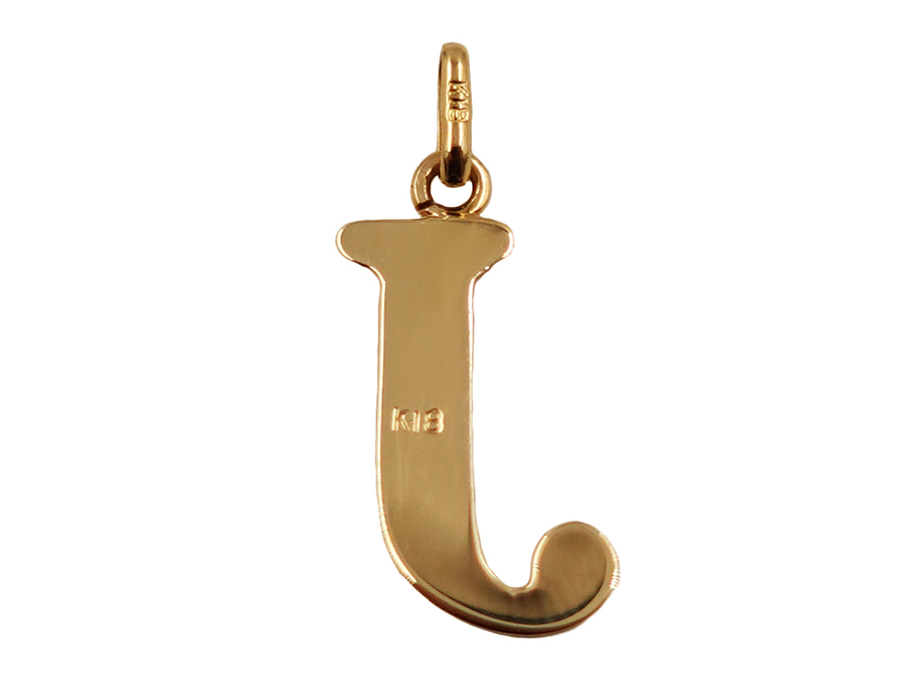 ジュエリー K18YG イエローゴールド イニシャル J ペンダントトップ 0.3g 背面