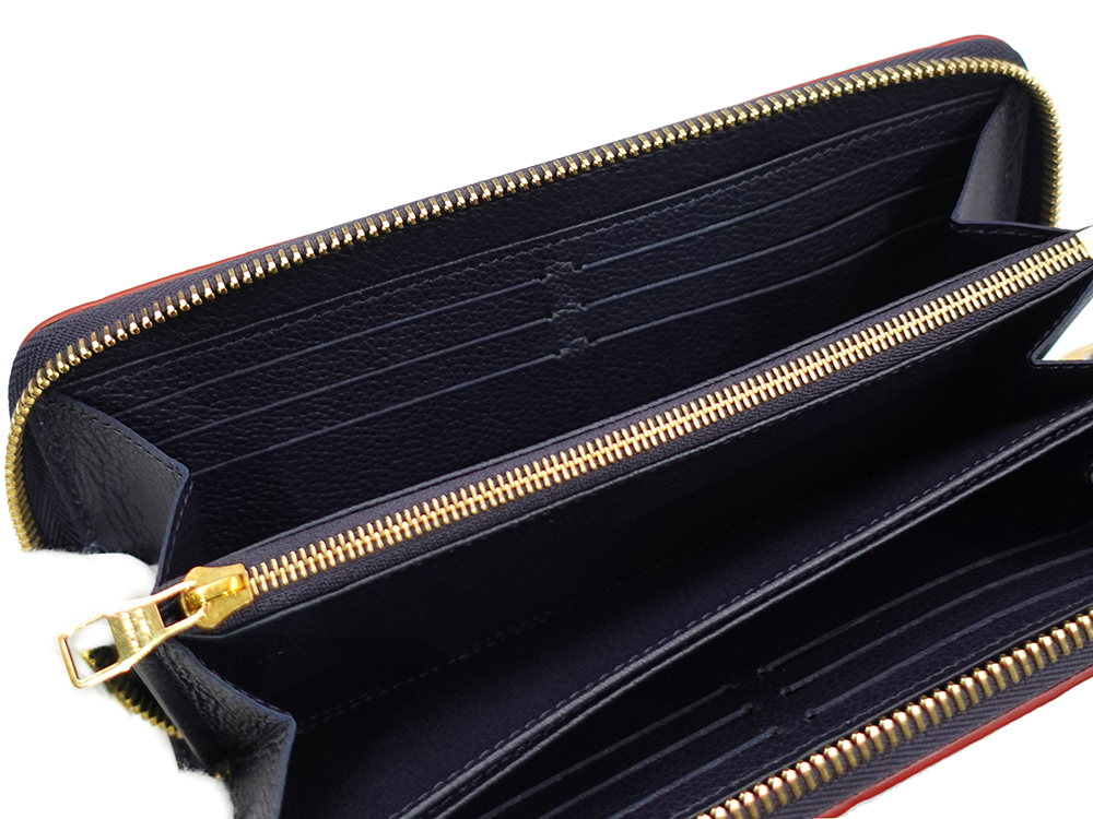 ルイヴィトン モノグラム・アンプラント ジッピー・ウォレット マリーヌルージュ 長財布 M62121 SP1110 カード入れ01
