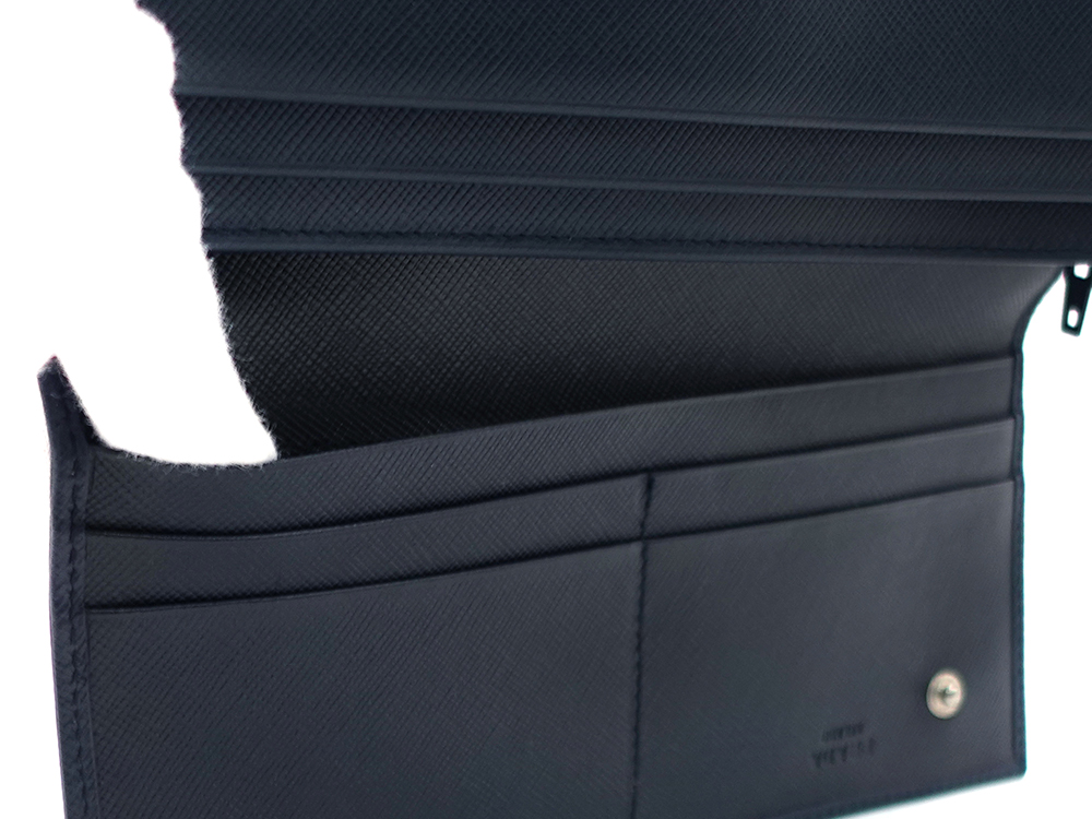 プラダ サフィアーノ 二つ折り 長財布 ブルー M201A オープンポケット03