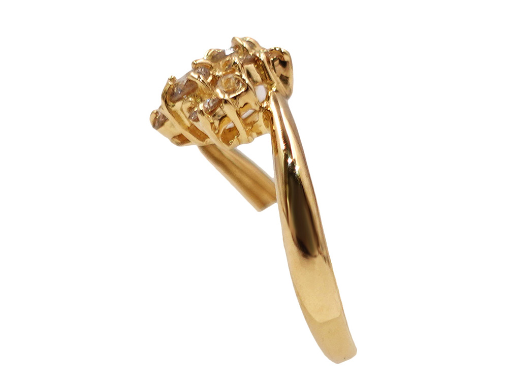 ジュエリー K18YG イエローゴールド リボンモチーフ ダイヤモンド リング 0.50ct 2.8g 側面01