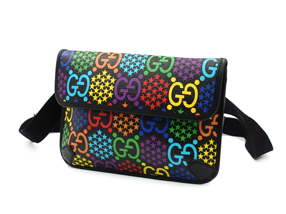 グッチ GGサイケデリック ボディバッグ ブラック×マルチカラー 598113 トップ