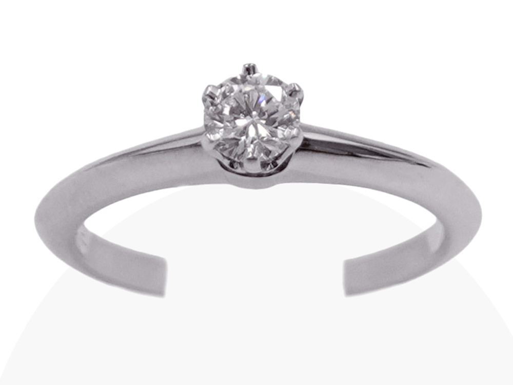 ティファニー ソリティア リング ダイヤモンド 0.22ct Pt950 プラチナ 正面