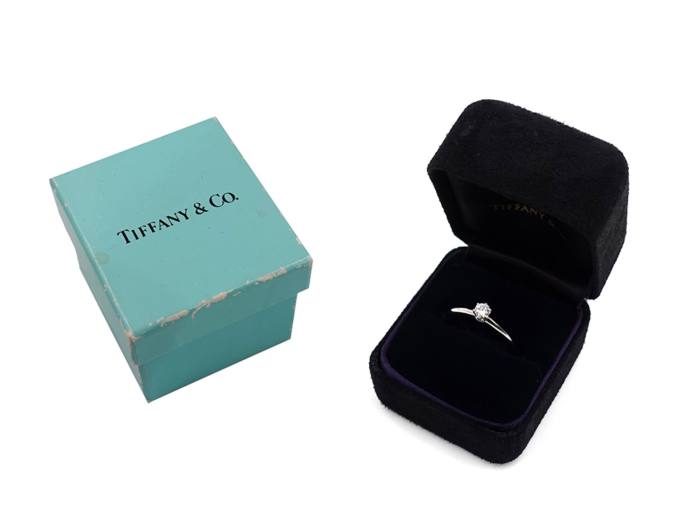 ティファニー ソリティア リング ダイヤモンド 0.22ct Pt950 プラチナ 付属品