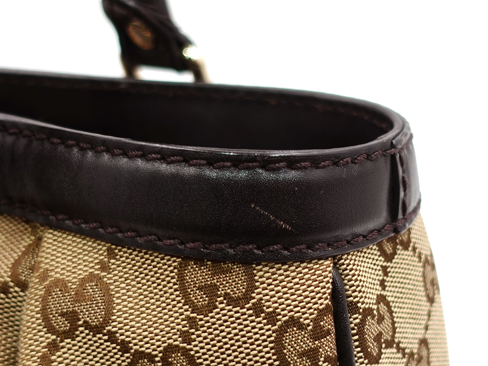 グッチ GGキャンバス スーキー トートバッグ ベージュ×ブラウン 296835 外側ダメージ01