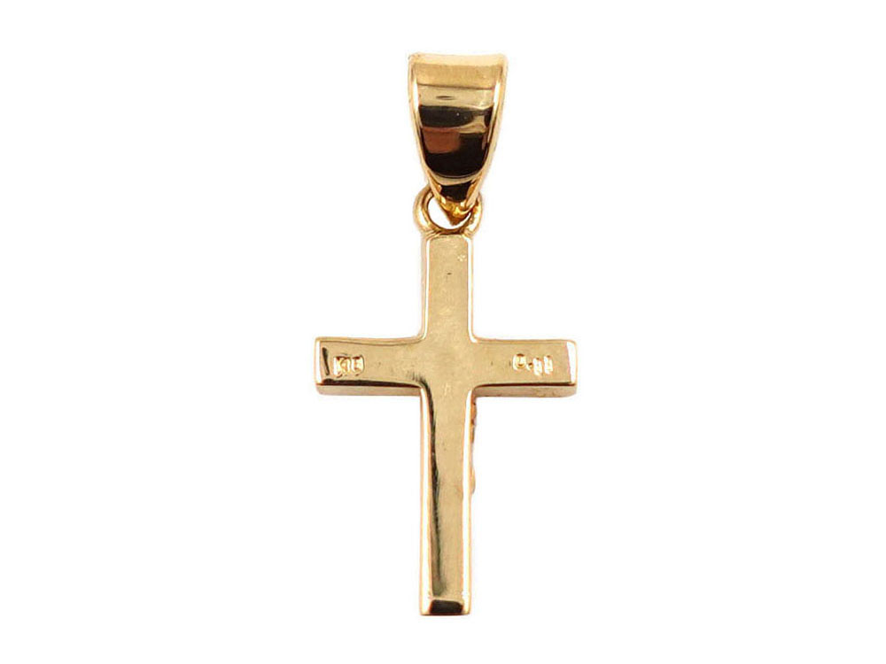 ジュエリー K18YG イエローゴールド クロス ダイヤモンド ペンダントトップ 0.11ct 0.4g 背面